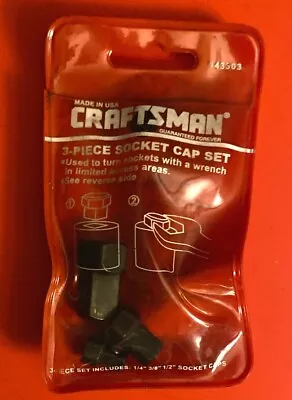 Vintage USA Craftsman 43303 - 3 Piece Socket Cap Set NEW • $12
