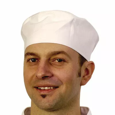 Skull Cap White Headwear Chef Caps Beanie Unisex Hat Restaurant Hotel Chefs • £5.95