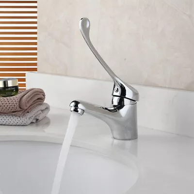 Hospital Elbow Touch Medical Faucet Long Handle Basin Sink Mixer Tap Deck Mount • $46.99