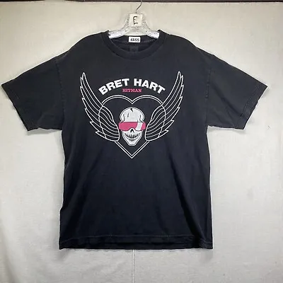 Bret Hart Hitman Wrestling T Shirt WWE Black Used Short Sleeve Medium/Small • $19.99