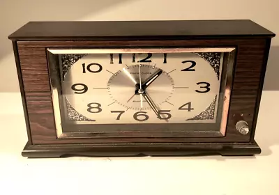 VINTAGE TOKYO MUSICAL CLOCK 1970s 95  WIDE. ALARM CLOCK. MADE IN JAPAN • $29