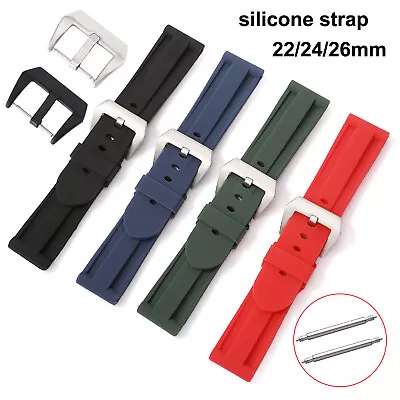 26mm 24 22mm Rubber Strap Silicone Sports Watch Band Bracelet Smartwatch Bands • $12.90