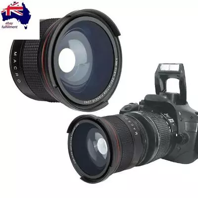 58mm 0.35X Lens + Front Cover + Back Cover  For Canon Rebel T7 EOS 80D 77D 70D • $44.95