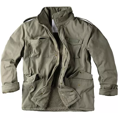 Surplus Paratrooper Winter Mens Jacket M65 Army Military Field Coat Olive Washed • $237.55