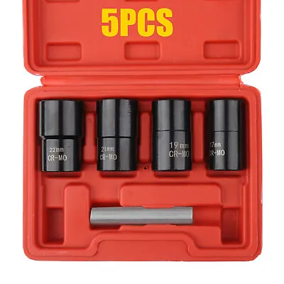 5Pc 1/2” Twist Socket Drive Wheel Lug Nut DamagedStripped Remover 17 19 21 22mm • $20.95