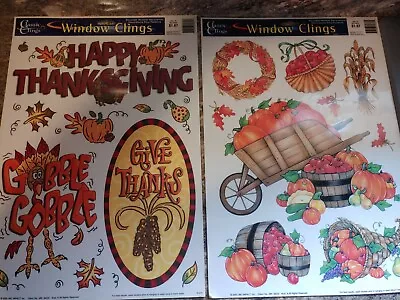 Vintage Classic Clings Window Clings Thanksgiving Decorations • $16.99