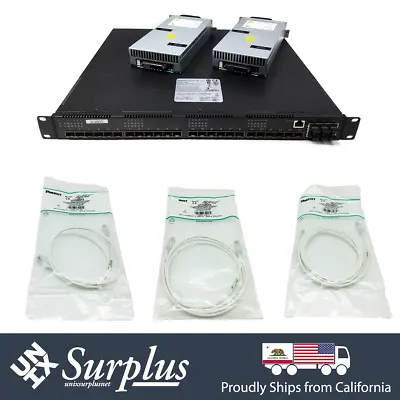 24 Port 10GB RJ45 Quanta LB6M Manage Ethernet Switch W/ 20 Packs 3' RJ45 Cable • $411.91