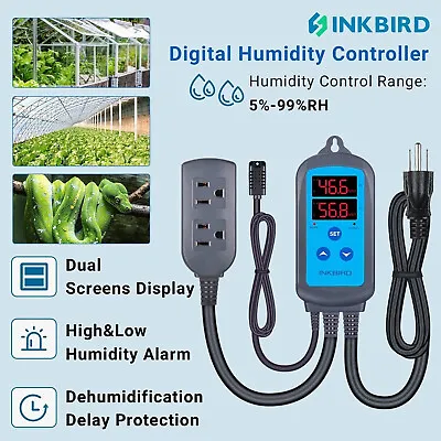 Inkbird Humidity Controller Wired Thermostat Murshroom Hydroponics Grow 110V C/F • $34.33