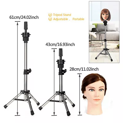 Salon Hairdressing Training Head Holder Adjustable Mannequin Doll Tripod Stand • £7.99
