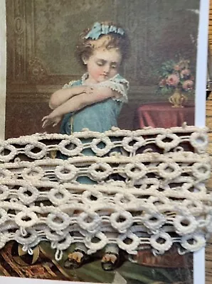 Vintage 3/8” Handmade  Tatted Lace Edging Trim ~NOS • $8.50