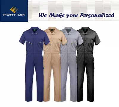 Coveralls Short Sleeve - Blended - Zippered-Pockets-Jumpsuit For Mean • $60.69