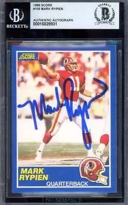 Mark Rypien Beckett BAS Signed 1989 Score Rookie Autograph • $49