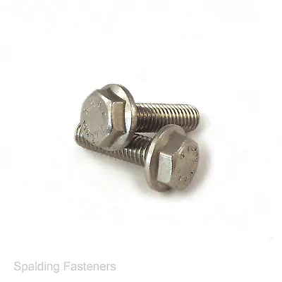 M5m6m8m10 Flanged Hexagon Head Bolts Flange Hex Screws A2 Stainless Steel • £2.29