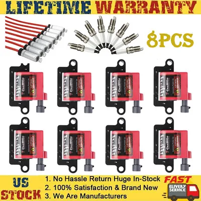New 8PackSquare Ignition Coils&Spark Plugs&Plug Wires For Chevrolet 1500 2500 US • $175.97