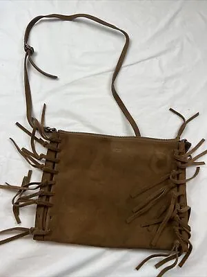 UGG Lea Fringe Crossbody Suede Purse With Dust Bag A070922 • $50