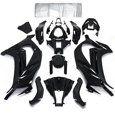 Gloss Black ABS Fairing Body Kit Drilled Fit For KAWASAKI ZX 10R ZX-10R 2011-201 • $522.89