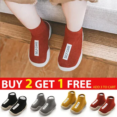 £5.66 • Buy Kids Baby Boys Infant Toddler Anti-slip Slippers Socks Soft Shoes Winter Warm UK