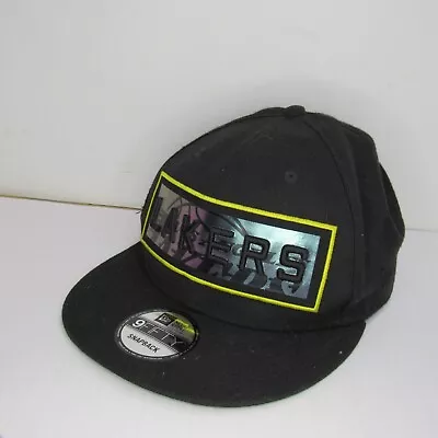 Los Angeles Lakers New Era 9Fifty Hat Cap Snapback One Size Black Hologram NBA • $24.88