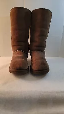 UGG Women's Australia Sheepskin Classic Tall II Boots Size 9 Dark Brown S/N 5815 • $22