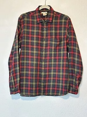 Carbon 2 Cobalt Mens Flannel Button Shirt Medium Red Plaid Long Sleeve • $14.95