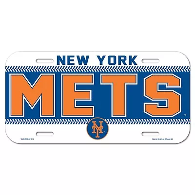 NEW YORK METS 6 X12  OFFICIAL LOGO LICENSE PLATE CAR NEW WINCRAFT ⚾ • $11