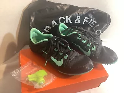 NIKE Rival MD 7 Lime Green Black  Track Spikes Shoes Mens 8.5  Women 10 • $24.95