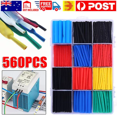 560 Pcs Heat Shrink Tubing Assortment Tube Wire Cable Insulation Sleeving Set AU • $8.45