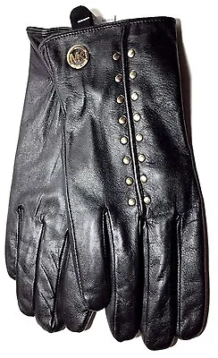 Michael Kors Black Genuine Leather Gloves Size Medium • $79