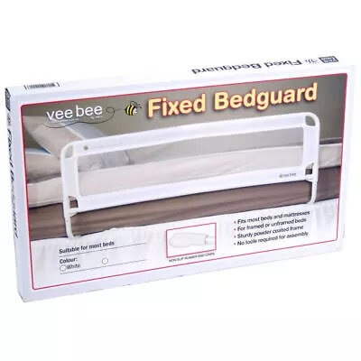 Vee Bee 105cm White Safety Bed Rail Protection For Baby Infant Toddler Cot Guard • $52