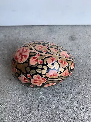 £15 • Buy Indian Persian Kashmir Papier Mache Egg Shaped Trinket Box Hand Painted   
