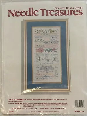 NEW Needle Treasures 02629 A DAY TO REMEMBER Counted Cross Stitch Wedding  • $7