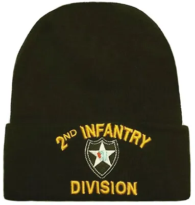 U.s. Army 2nd Infantry Div Second To None Star Indian Head Beanie Watch Cap Hat • $17.99