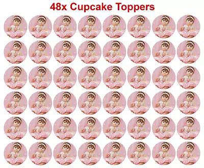 £2.88 • Buy 48 Edible Personalised Cupcake Toppers Wafer Fairy Cake Birthdays Pre Cut