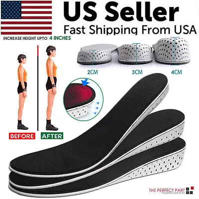 Men Women Invisible Height Increase Insoles Heel Lift Taller Shoe Inserts Pad US • $8.89