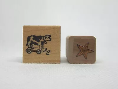 Toy Cow And Starfish Miniature Rubber Stamps • $4.99