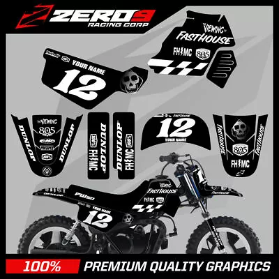 Yamaha Pw50 Peewee Mx Motocross Graphics Kit Mini Bike Fasthouse Blk/whi • $62.11