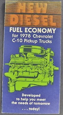 1978 Chevrolet C-10 Pickup 5.7L Diesel Truck Brochure Folder Excellent Original • $9.95