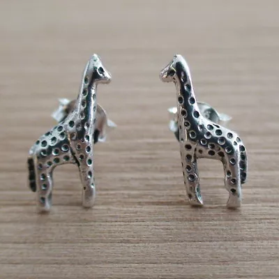 Giraffe Post Earrings - 925 Sterling Silver Giraffes Studs Safari Zoo Animal • $16