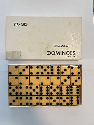 Vintage Set Of Standard Marblelike Dominoes No. 616 Puremco Mfg USA • $35