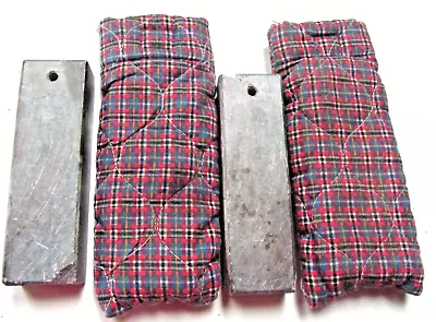 Vintage Sharpening Hone Stones In Plaid Sleeves • $15.50