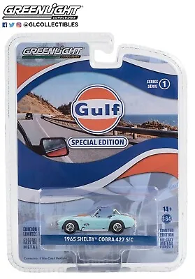 Greenlight 1:64 1965 Shelby Cobra 427 S/c Gulf Oil Special Edition Series 1 New! • $11.99