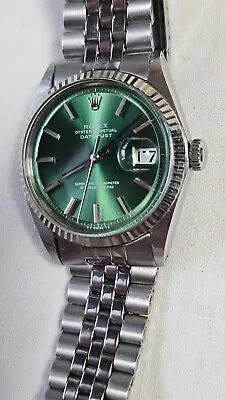$3570 • Buy Vintage Rolex 1601 Olive Green Dial Men's Automatic Watch 1970
