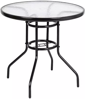 $62.99 • Buy 31.5  Round Patio Bistro Tempered Glass Table Top With Umbrella Hole Banquet NEW