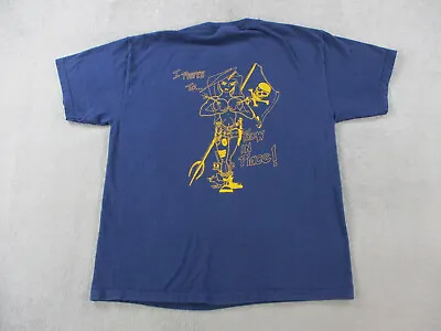 VINTAGE US Navy Shirt Adult Large Blue Yellow EOD Graphic Print Crewneck 2002 • $34.99