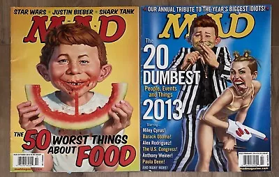 Mad Magazine #525 #529 The 20 Dumbest Peopleand Things 2013 Miley Star Wars 2014 • $25