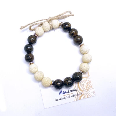 $22 • Buy Mia Lava Crystal Aromatherapy Diffuser Bracelet Bronze Age - Bronzite Healer