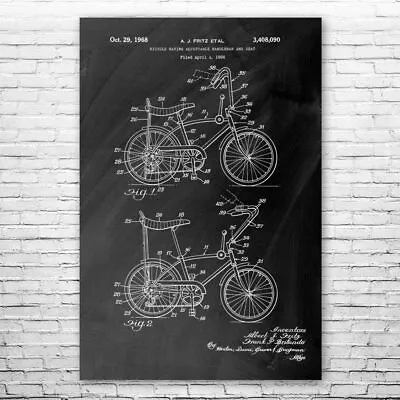 Stingray Bike Patent Poster Print 12 SIZES Cycling Gifts Sports Posters Wall Art • $16.95