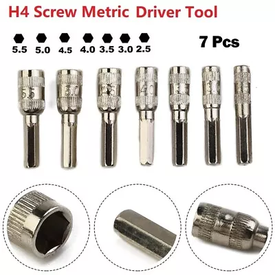 Hex Socket Hex Shank Driver 6 Point 7Pcs/Set M2.5/3.0/3.5/4.0/4.5/5.0/5.5mm • $5.84