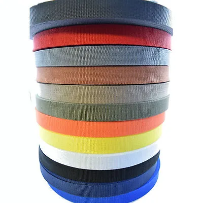 Polypropylene Webbing Strap Tape Choice Of Colour Width And Length • £2.59