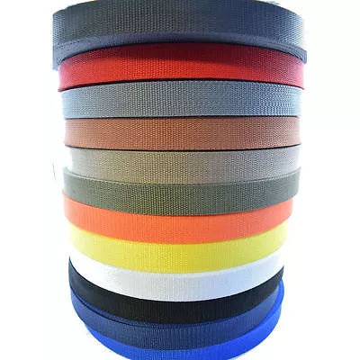 £32.99 • Buy Polypropylene Webbing Strap Tape Choice Of Colour Width And Length